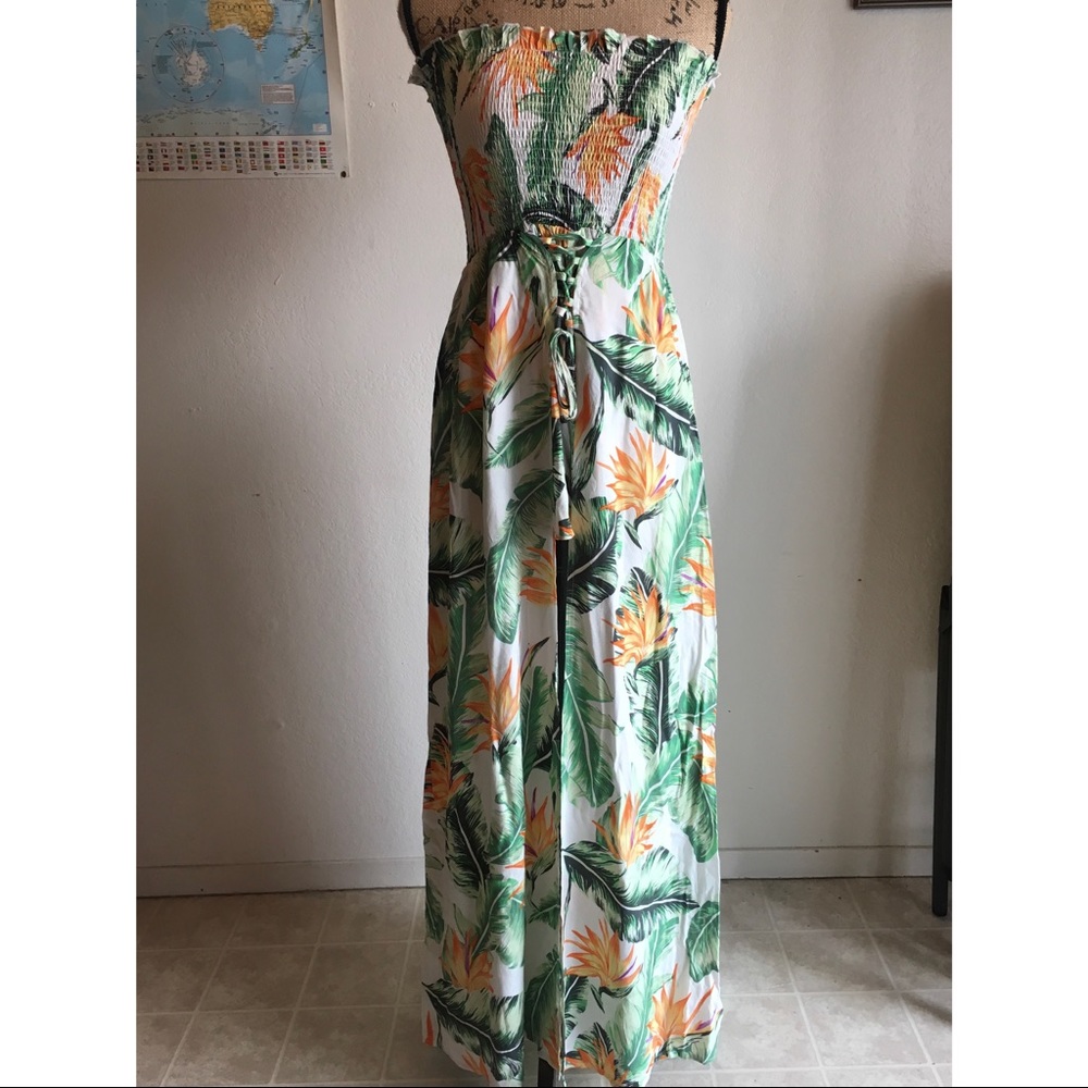 Forever 21 Tropical Maxi Romper Dress